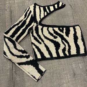 NBD Black and Cream Zebra Sweater